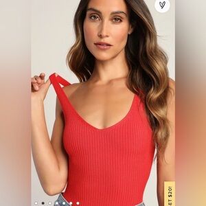 Red Lulus Bodysuit
